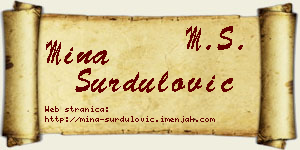 Mina Surdulović vizit kartica
